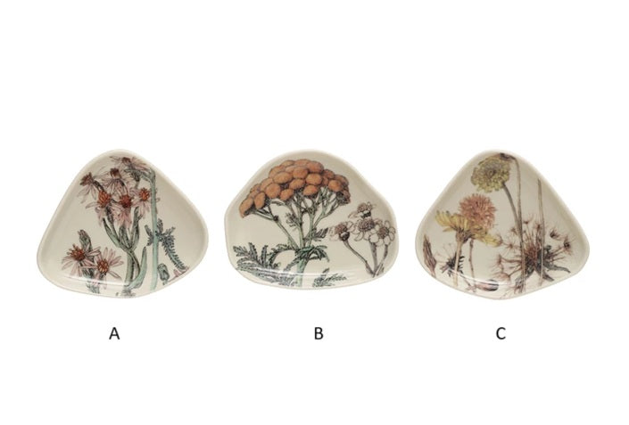 Floral Stoneware Dish