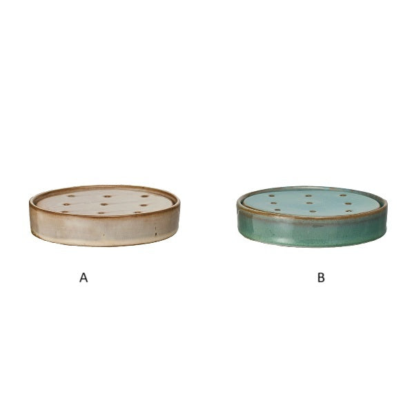 Round Stoneware Soap Dish