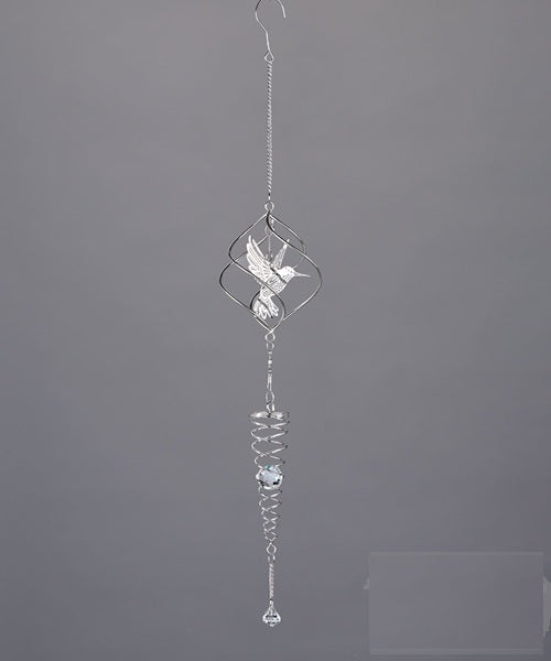 Silver Hummingbird Wind Spinner