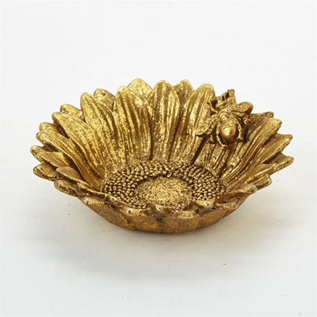 Gold Sunflower Trinket Dish