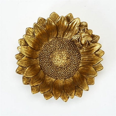 Gold Sunflower Trinket Dish