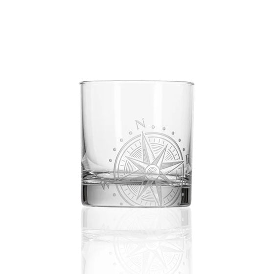 Compass Star Rocks Glass