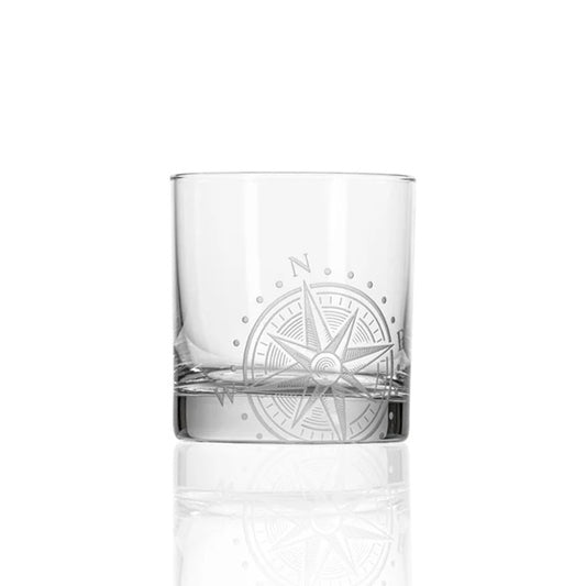 Compass Star Rocks Glass