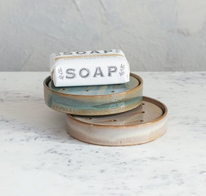 Round Stoneware Soap Dish