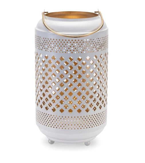 White & Gold Metal Lantern
